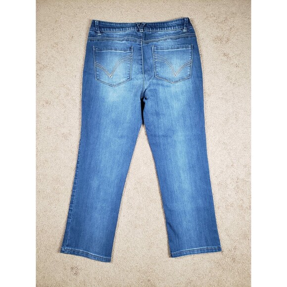 Democracy Ab Solution Women's Jeans Stretch Ankle Elastic Waist Blue Size 8 - Picture 2 of 11